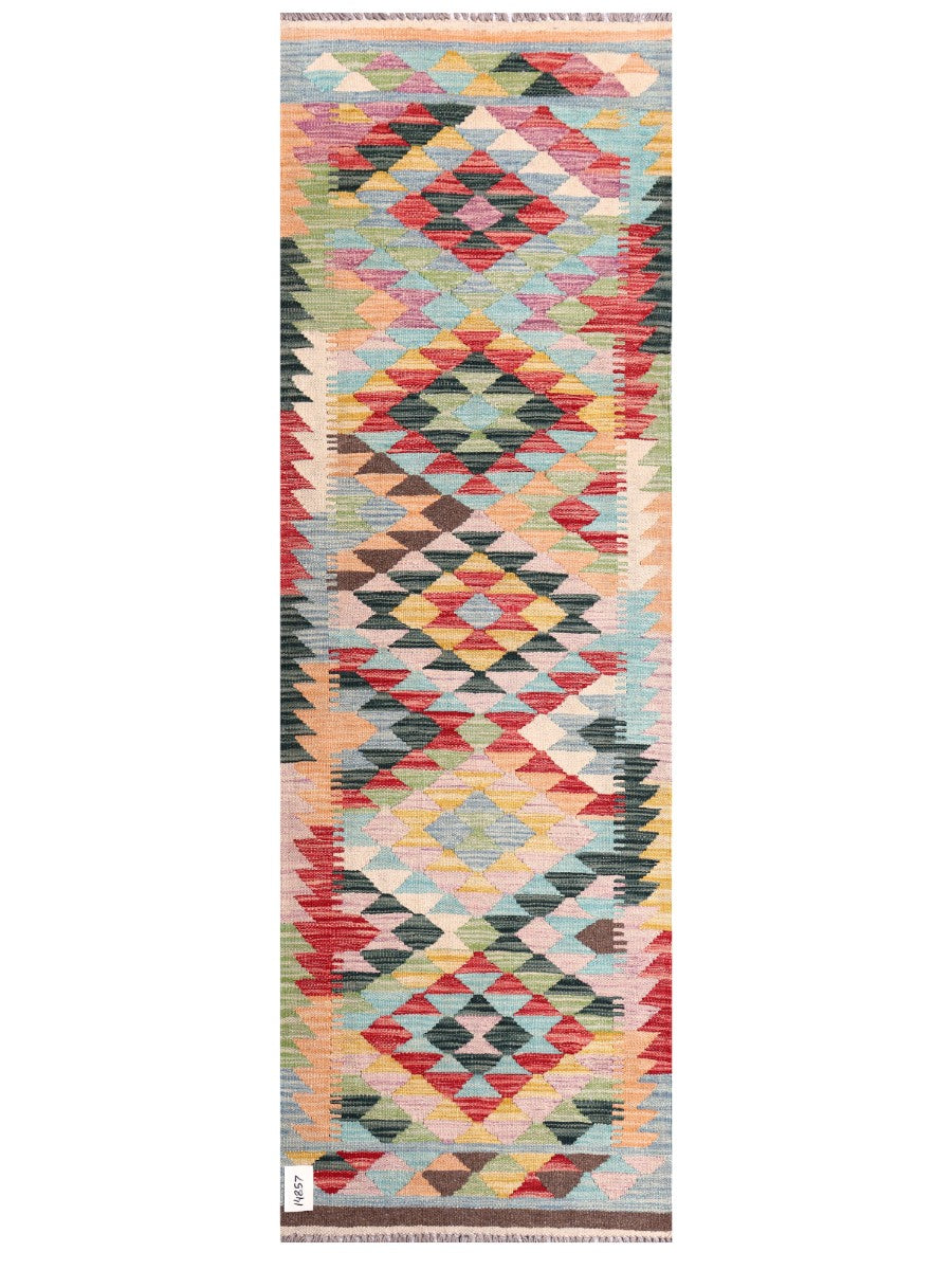 Maimana Afghanistan Kilim Rug - 202 x66 cm - Handmade