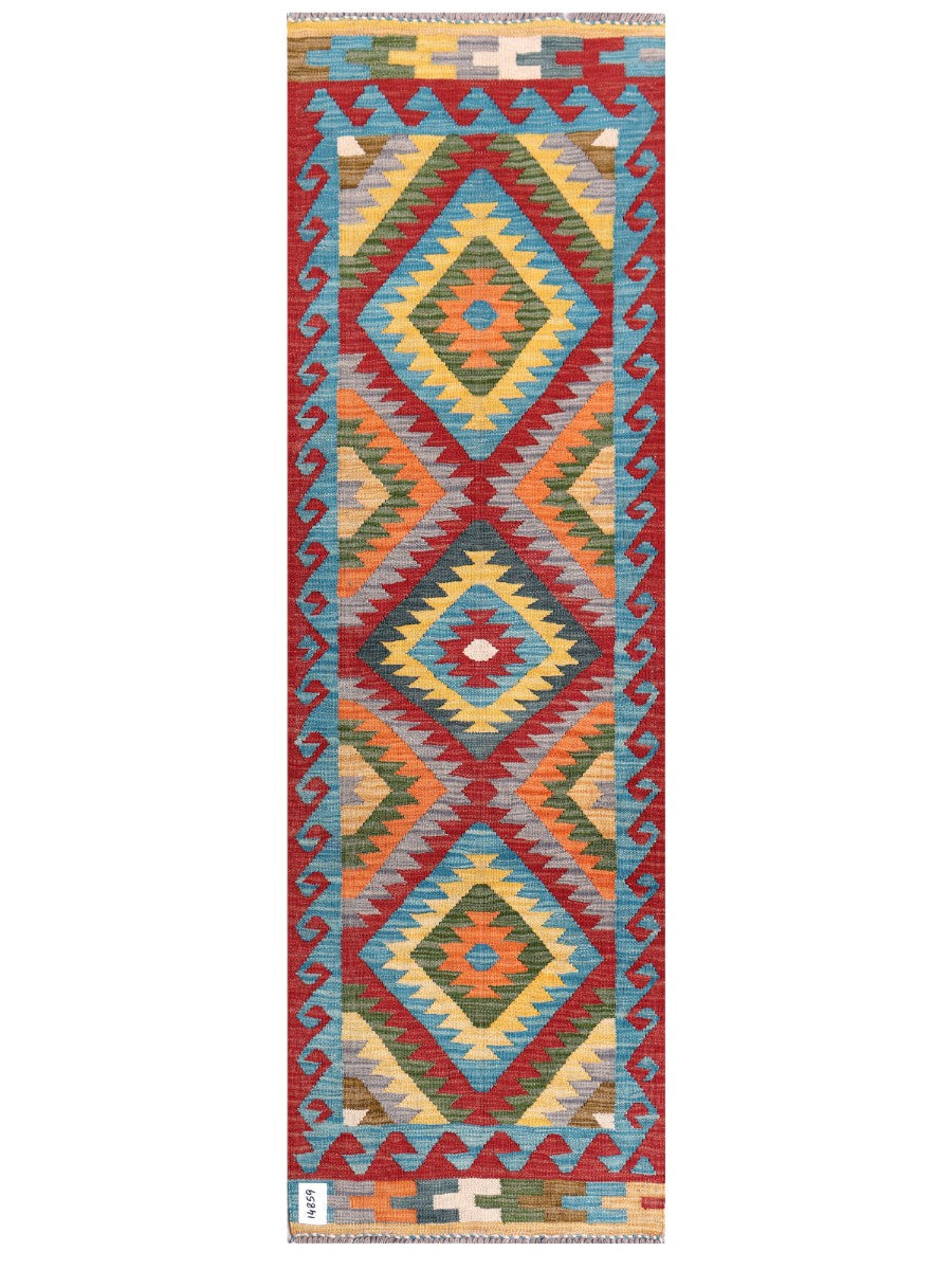 Maimana Afghanistan Kilim Rug - 199 x63 cm - Handmade