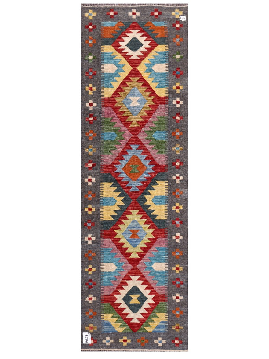 Maimana Afghanistan Kilim Rug - 203 x64 cm - Handmade