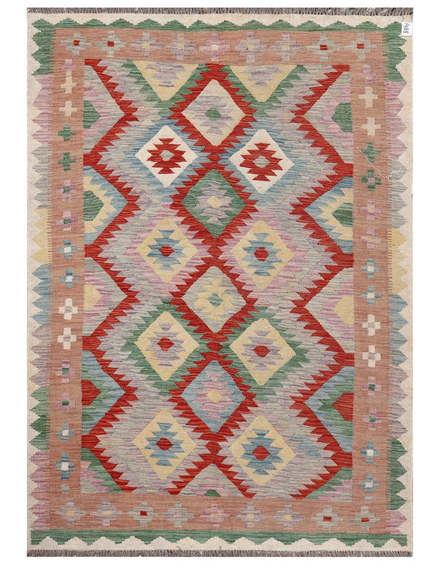 Maimana Afghanistan Kilim Rug - 206 x145 cm - Handmade