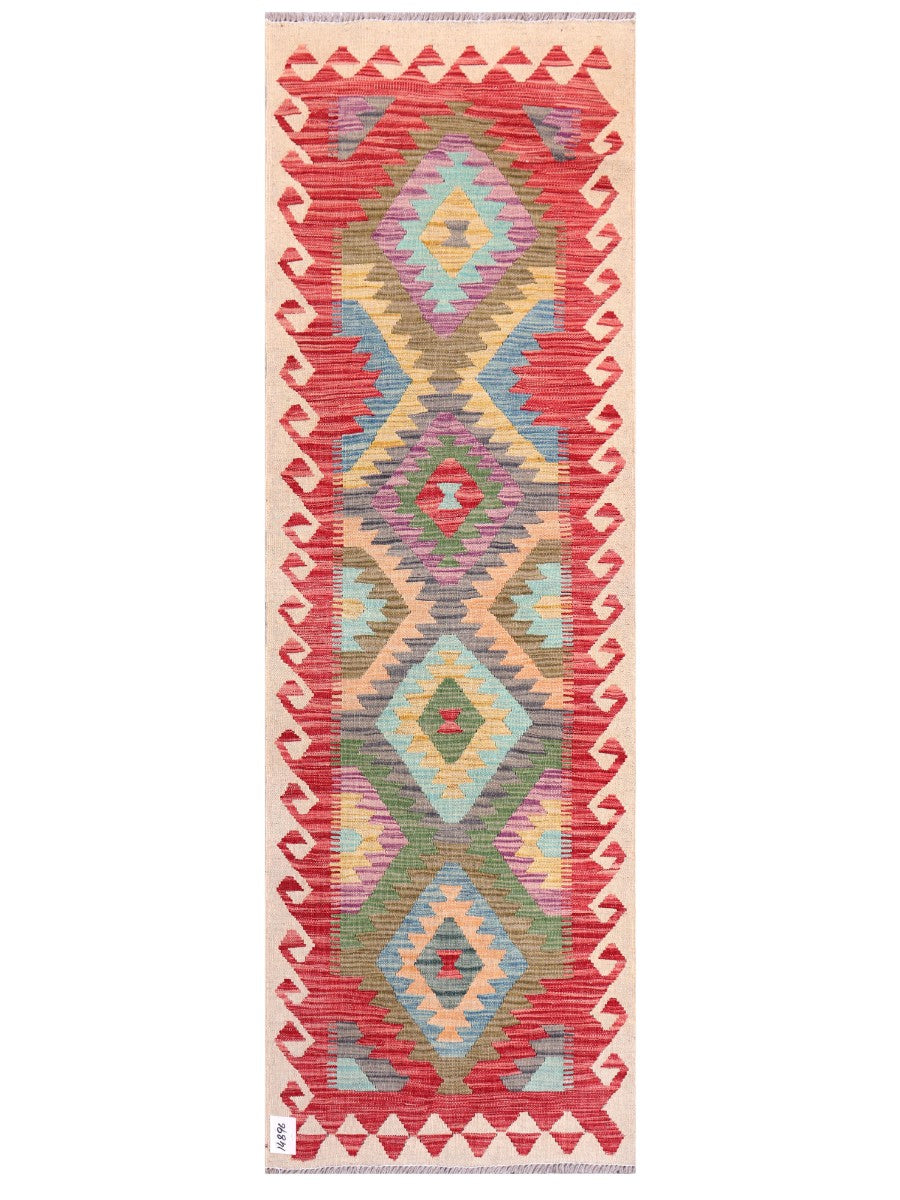 Maimana Afghanistan Kilim Rug - 205 x67 cm - Handmade