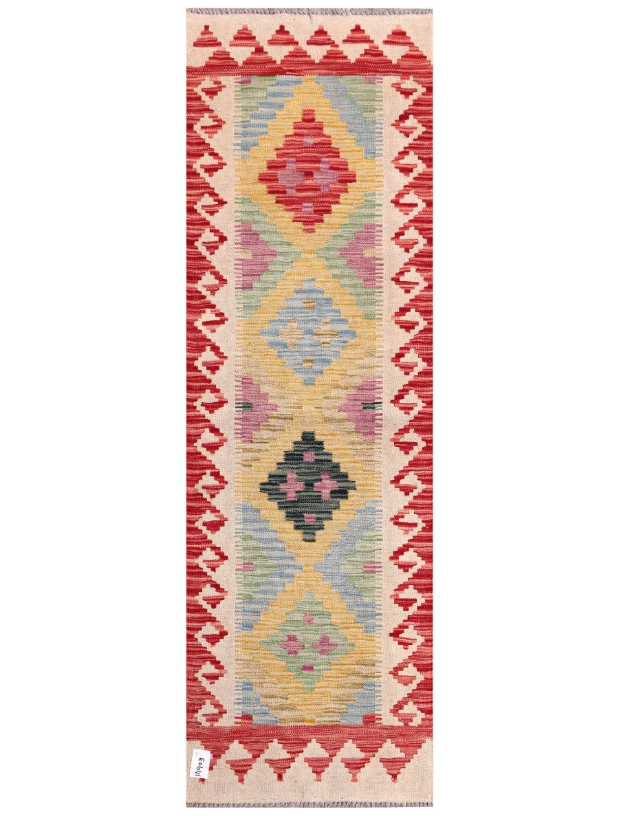 Maimana Afghanistan Kilim Rug - 199 x63 cm - Handmade