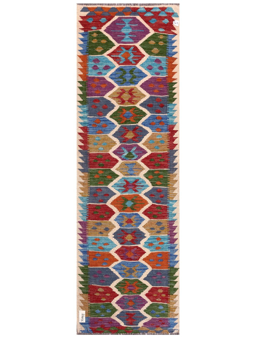 Maimana Afghanistan Kilim Rug - 194 x62 cm - Handmade