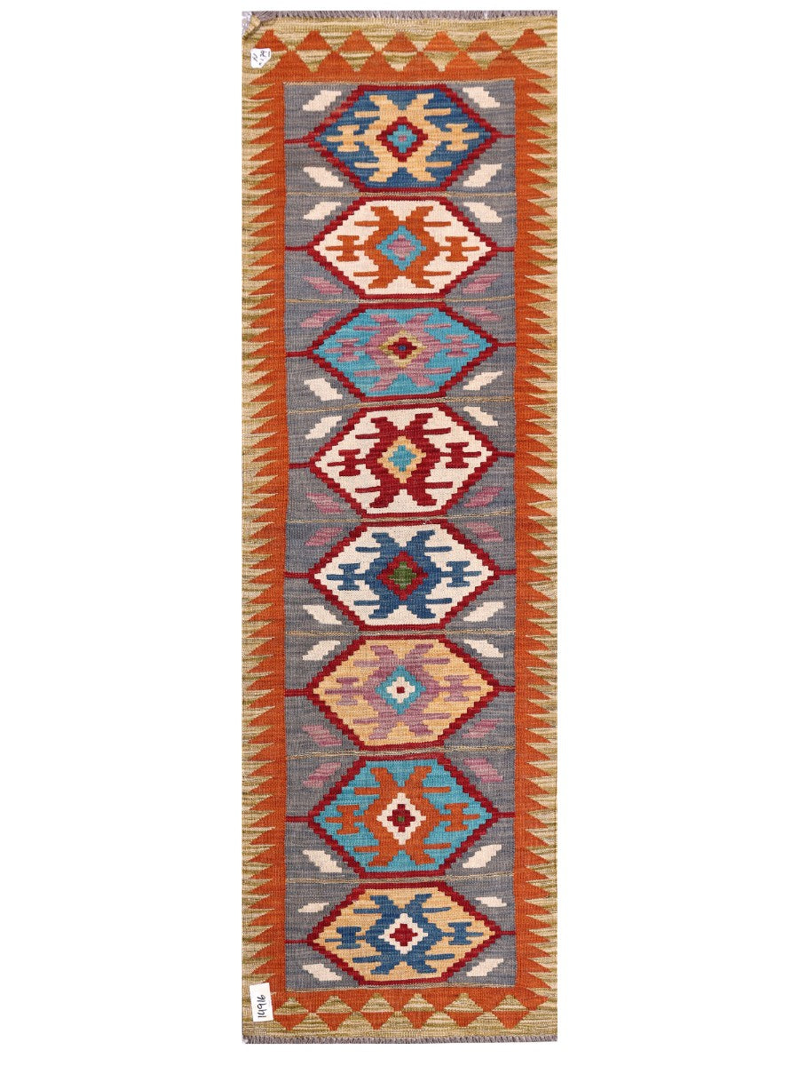 Maimana Afghanistan Kilim Rug - 197 x62 cm - Handmade