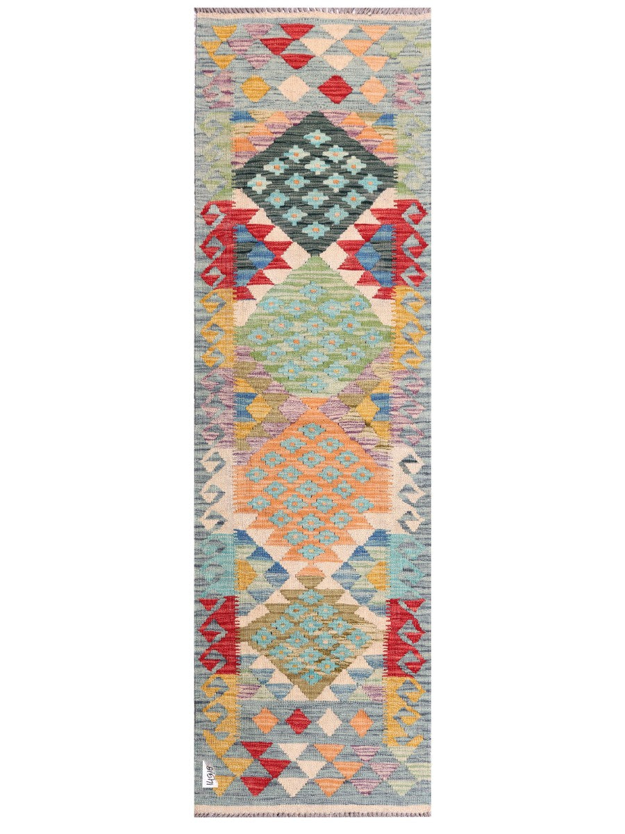 Maimana Afghanistan Kilim Rug - 203 x61 cm - Handmade