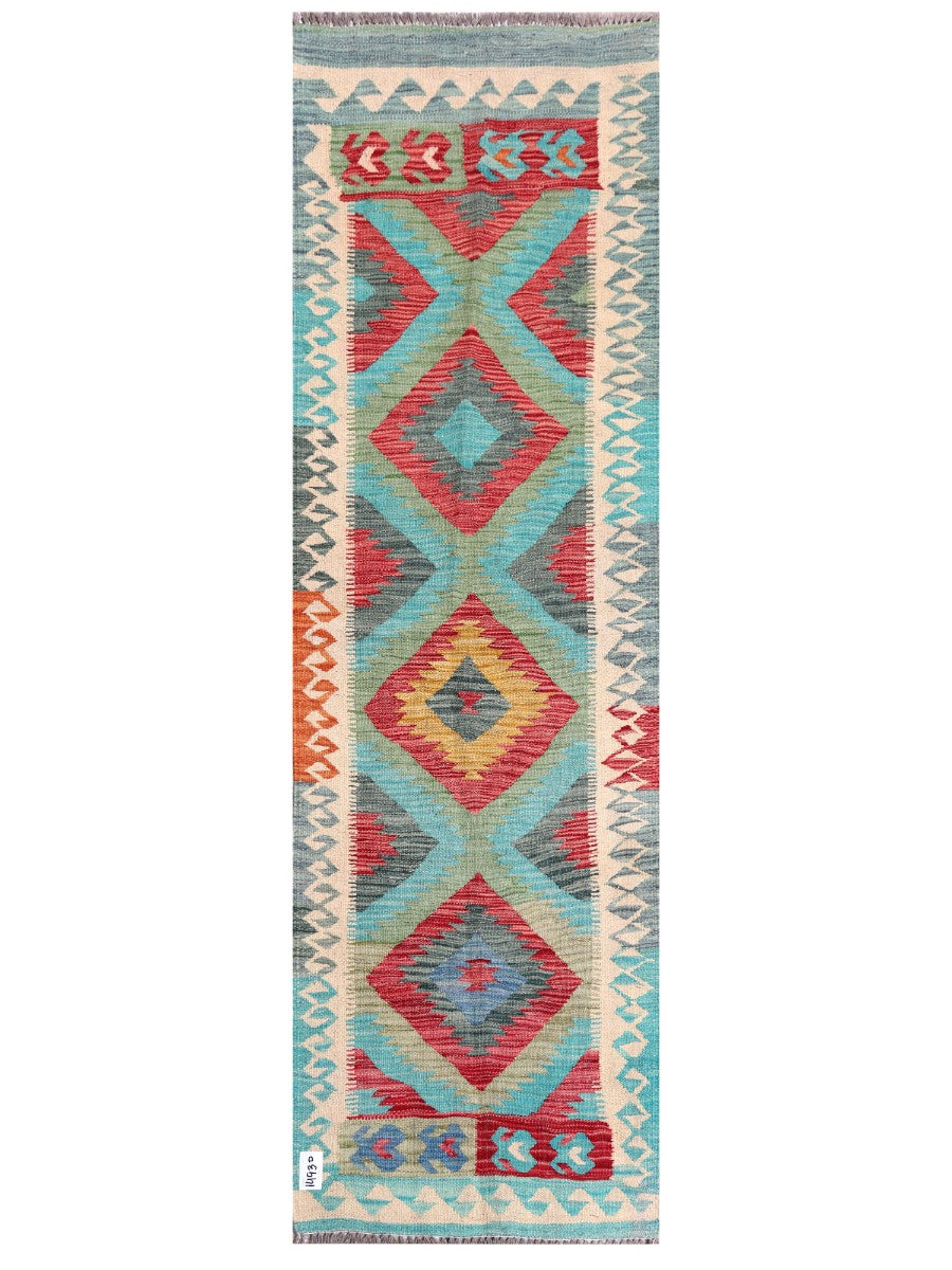 Maimana Afghanistan Kilim Rug - 203 x62 cm - Handmade