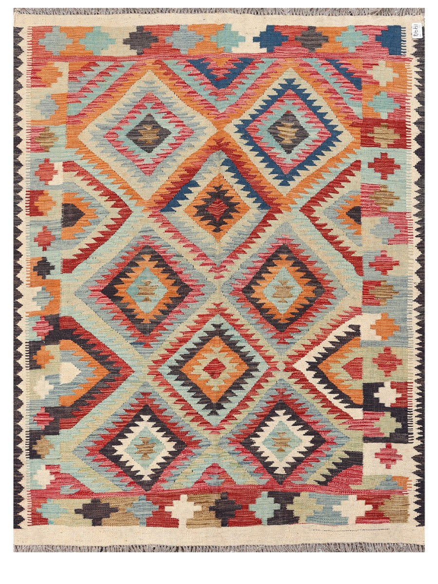 Maimana Afghanistan Kilim Rug - 197 x149 cm - Handmade