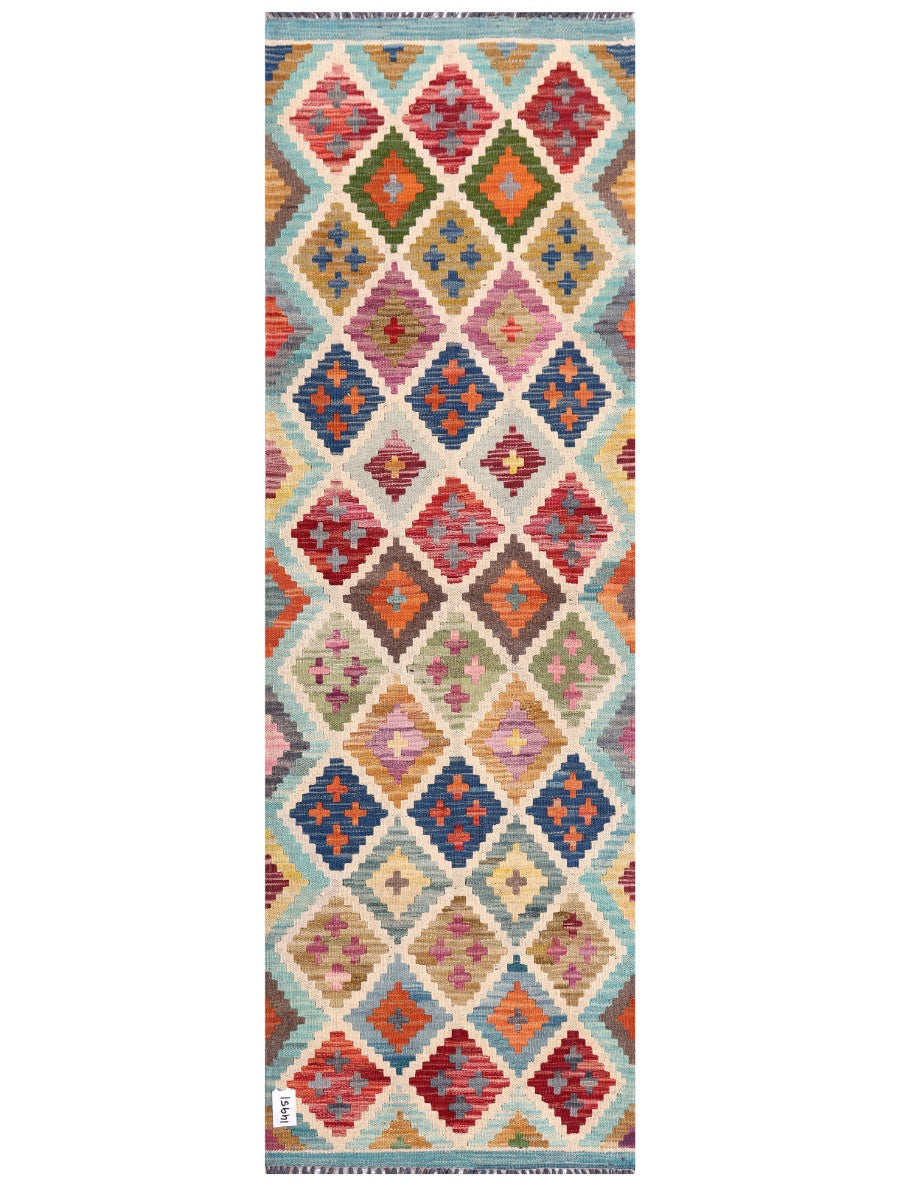 Maimana Afghanistan Kilim Rug - 202 x65 cm - Handmade