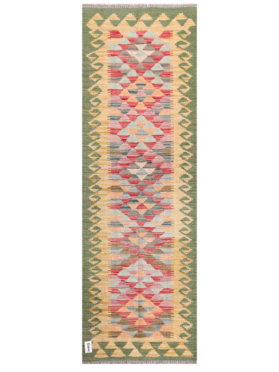Maimana Afghanistan Kilim Rug - 202 x66 cm - Handmade