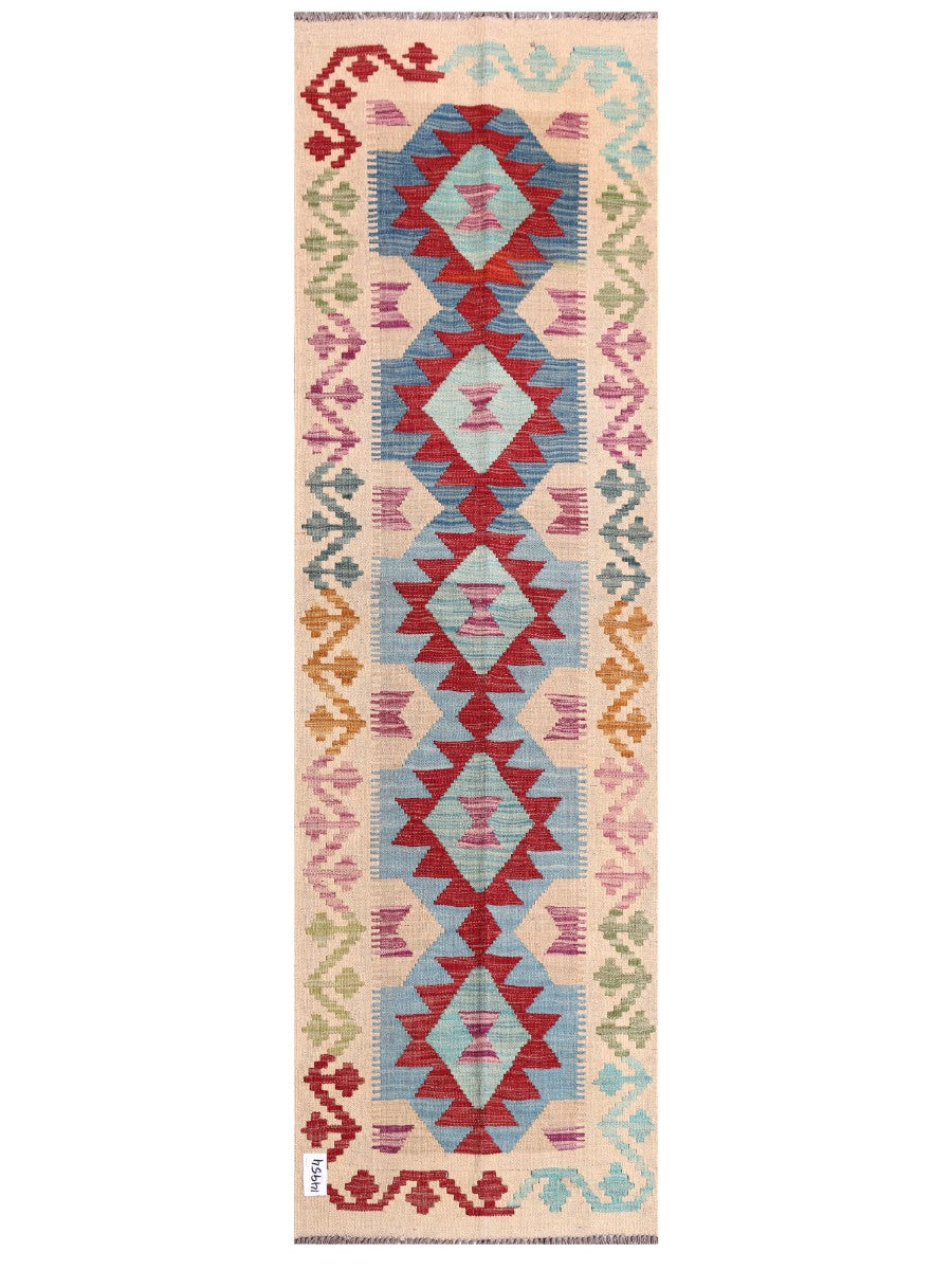 Maimana Afghanistan Kilim Rug - 207 x63 cm - Handmade
