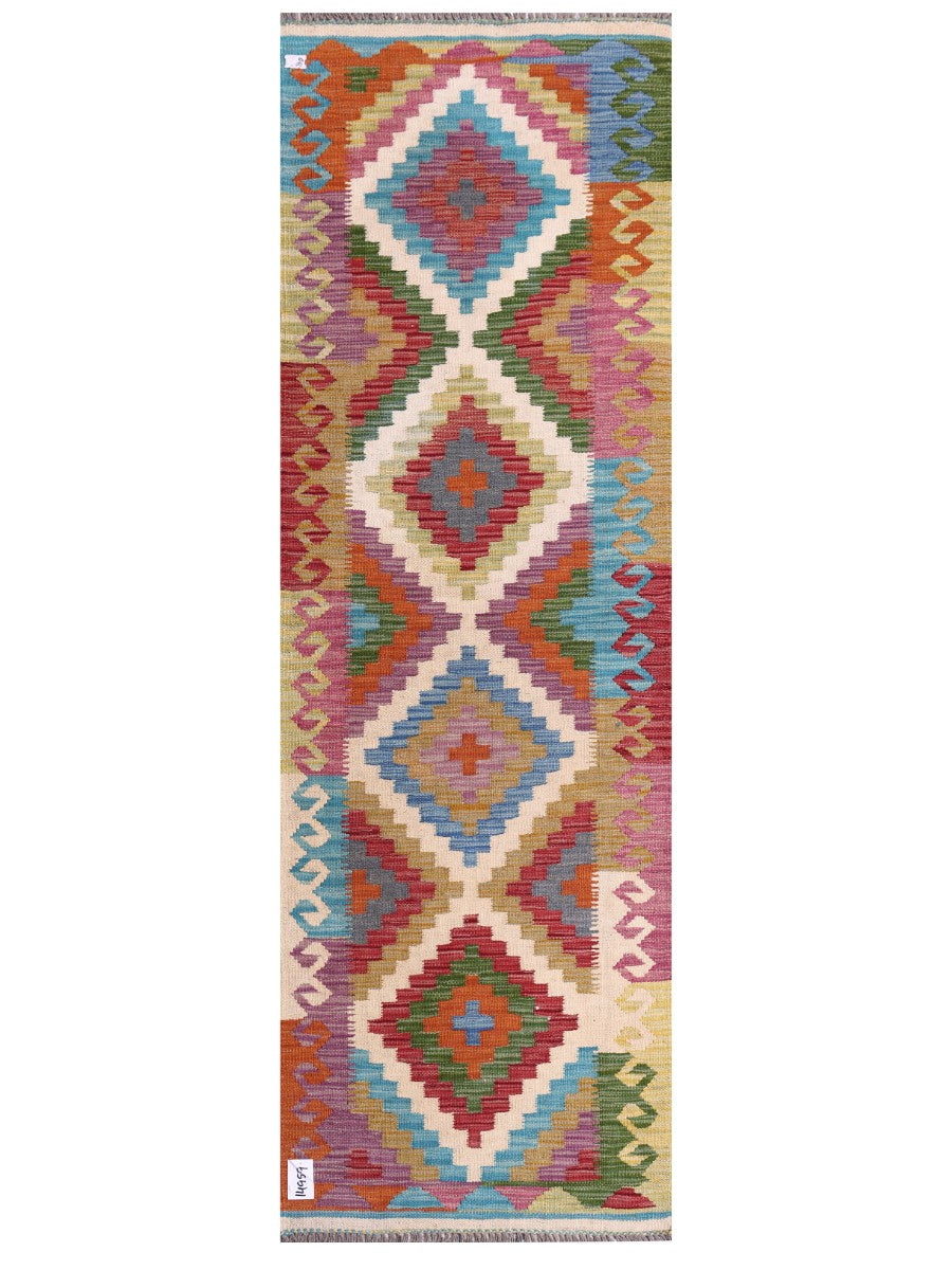 Maimana Afghanistan Kilim Rug - 202 x66 cm - Handmade
