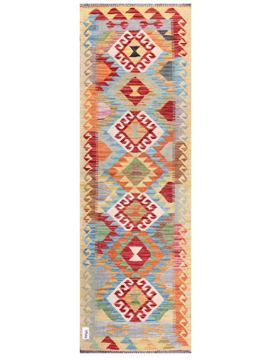 Maimana Afghanistan Kilim Rug - 202 x66 cm - Handmade