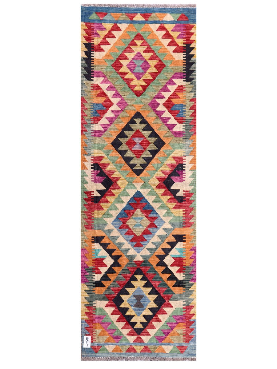 Maimana Afghanistan Kilim Rug - 199 x66 cm - Handmade
