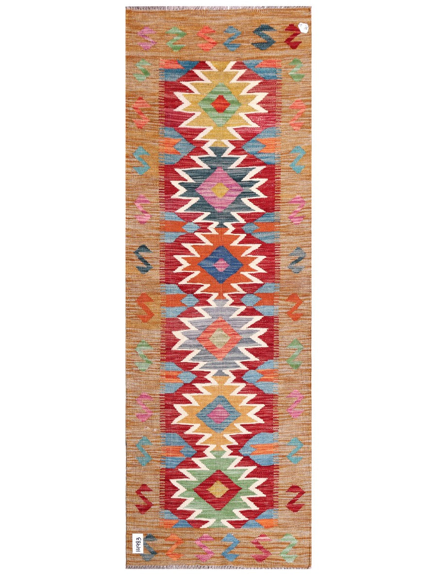Maimana Afghanistan Kilim Rug - 195 x66 cm - Handmade