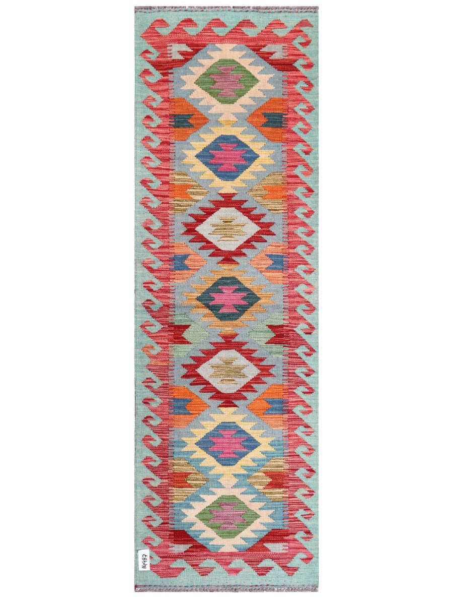 Maimana Afghanistan Kilim Rug - 195 x63 cm - Handmade