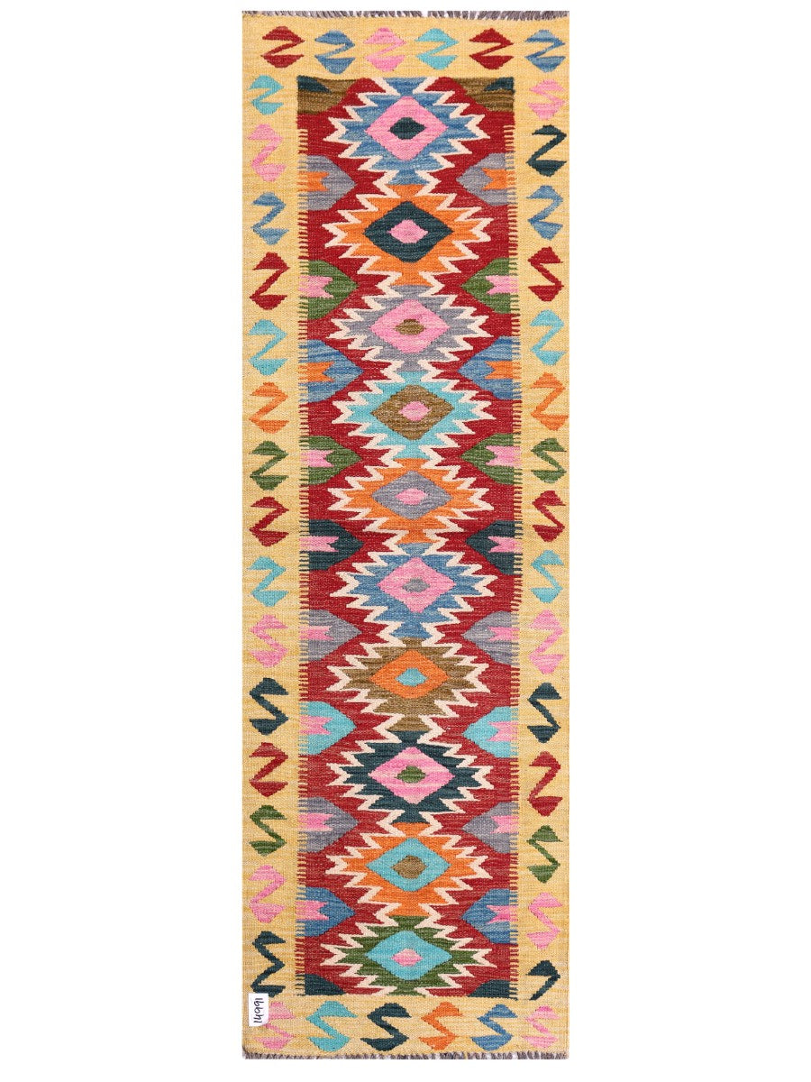 Maimana Afghanistan Kilim Rug - 203 x65 cm - Handmade