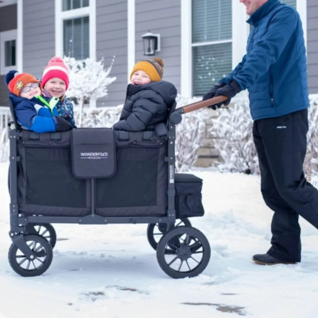 W4 Luxe Quad Stroller Wagon - Volcanic Black - Bobobiy