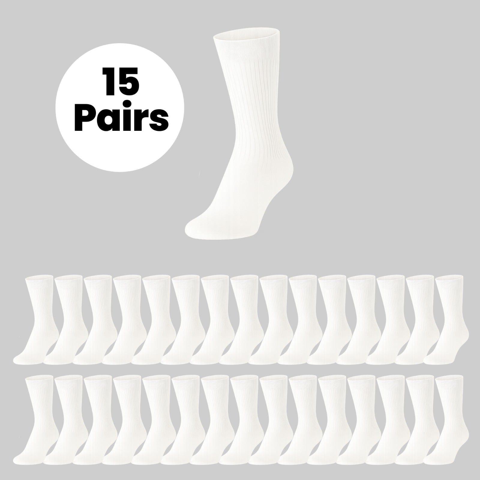 15 Pairs Mens Cotton Rich Performance Sport Socks Outdoor Athletics Running Hiking Football Black Grey White Sock Cushioned Anti-Blister Moisture-Wicking Breathable Comfortable UK 6-11