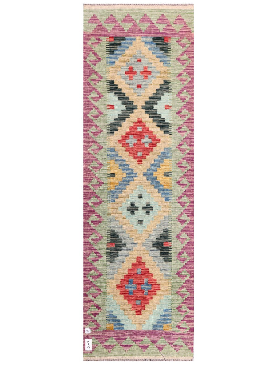 Maimana Afghanistan Kilim Rug - 202 x64 cm - Handmade