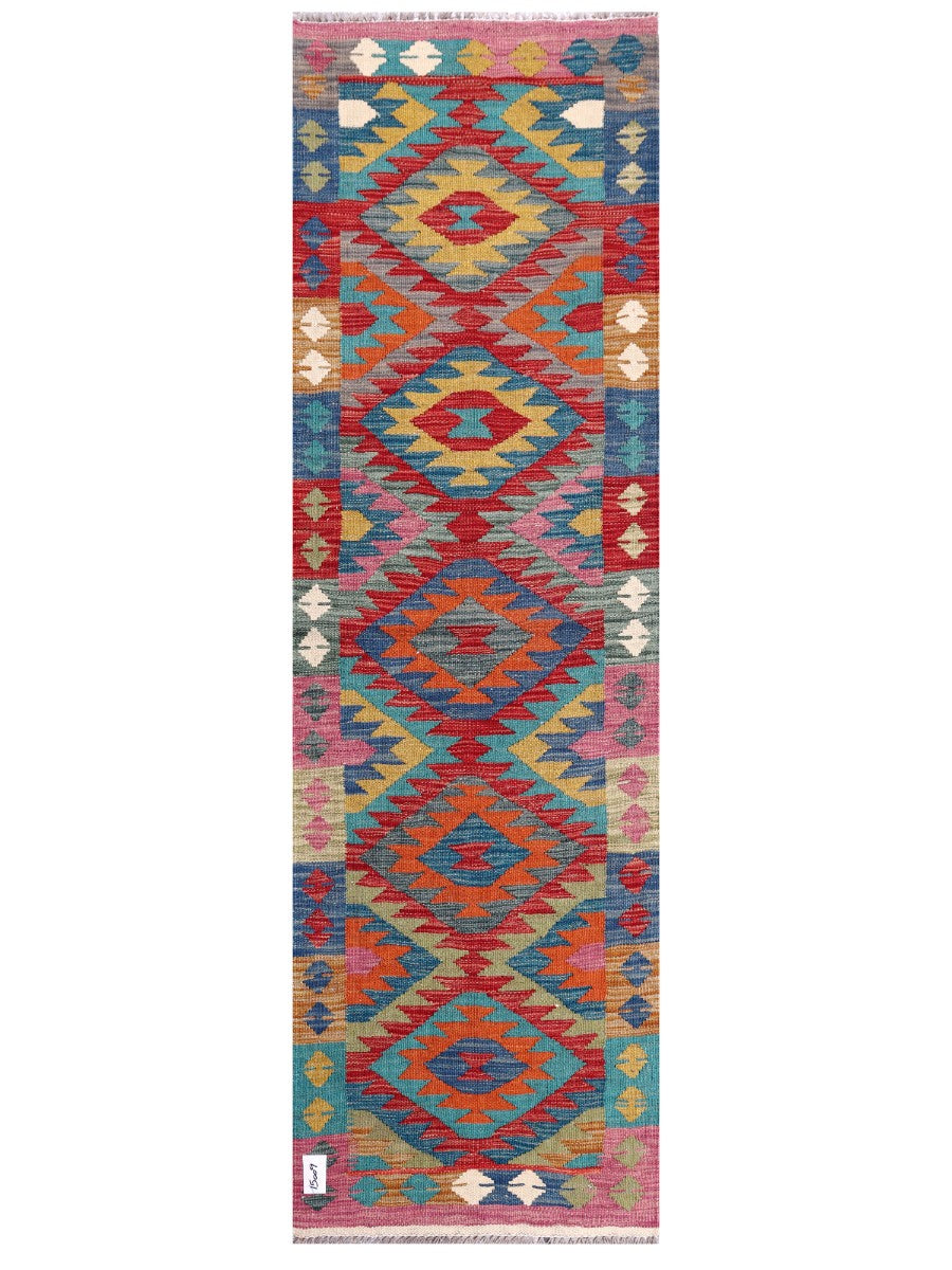 Maimana Afghanistan Kilim Rug - 203 x62 cm - Handmade