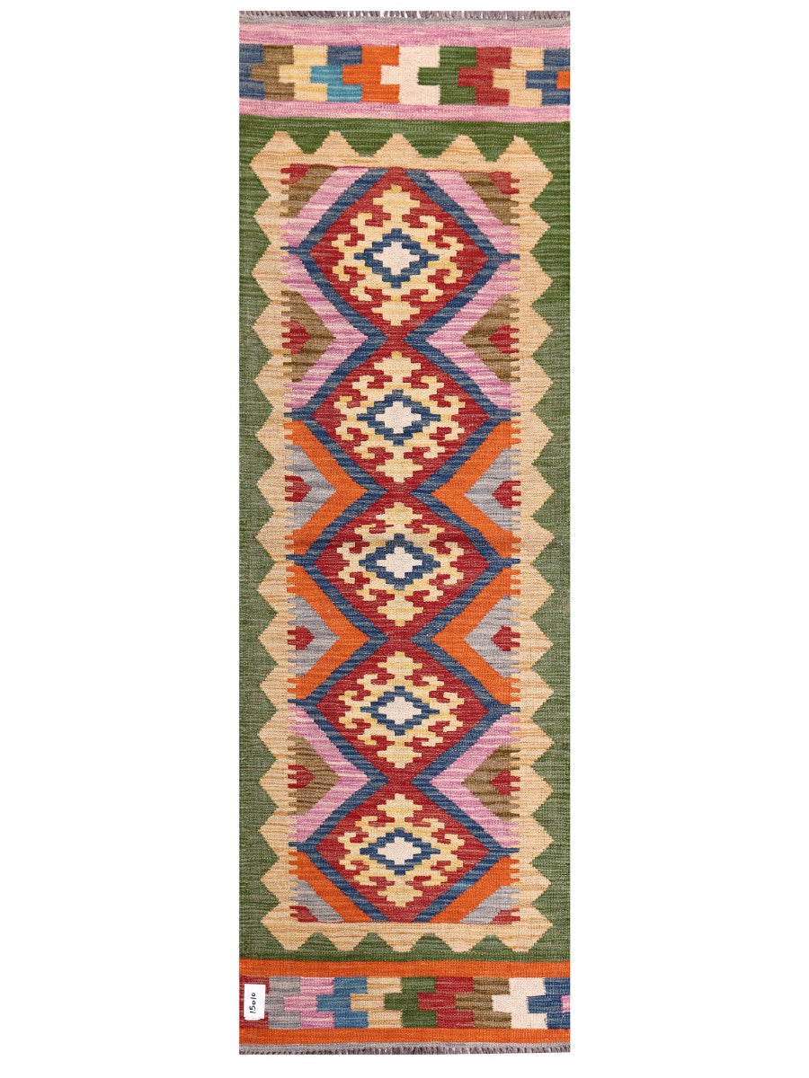 Maimana Afghanistan Kilim Rug - 199 x65 cm - Handmade