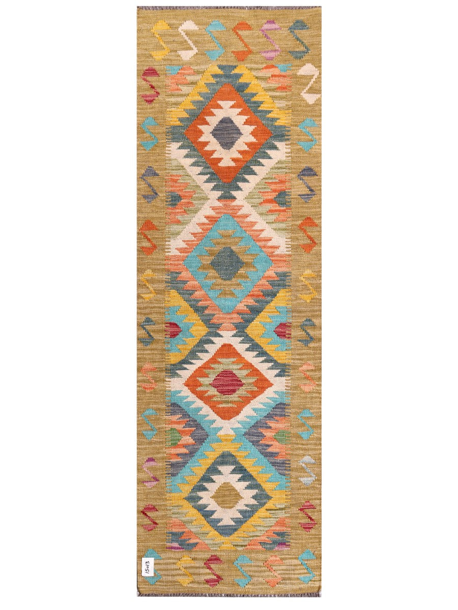 Maimana Afghanistan Kilim Rug - 203 x65 cm - Handmade