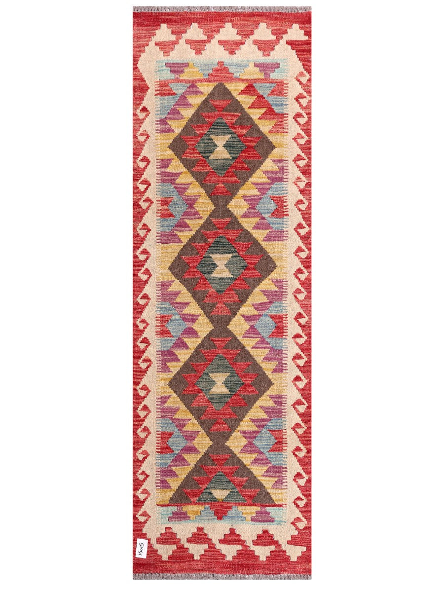 Maimana Afghanistan Kilim Rug - 199 x64 cm - Handmade