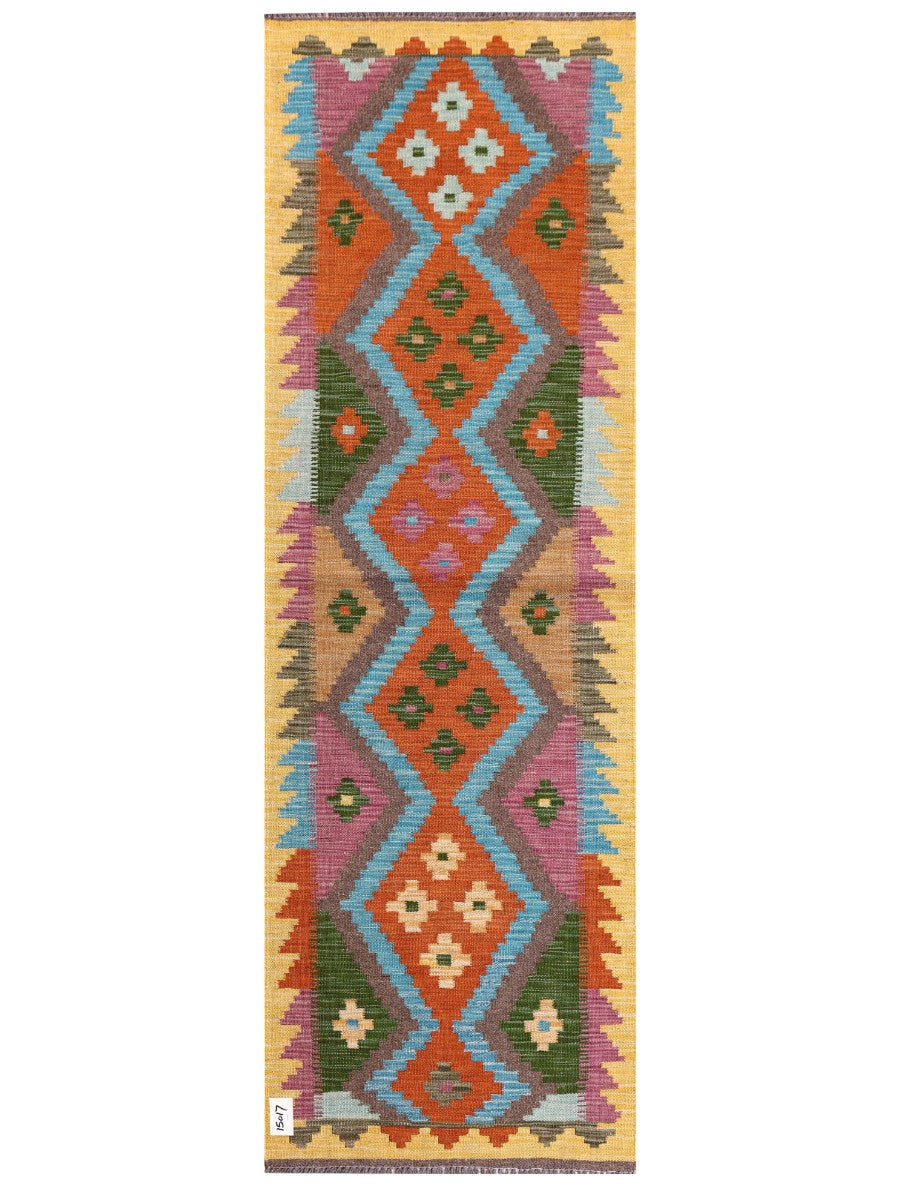 Maimana Afghanistan Kilim Rug - 198 x65 cm - Handmade