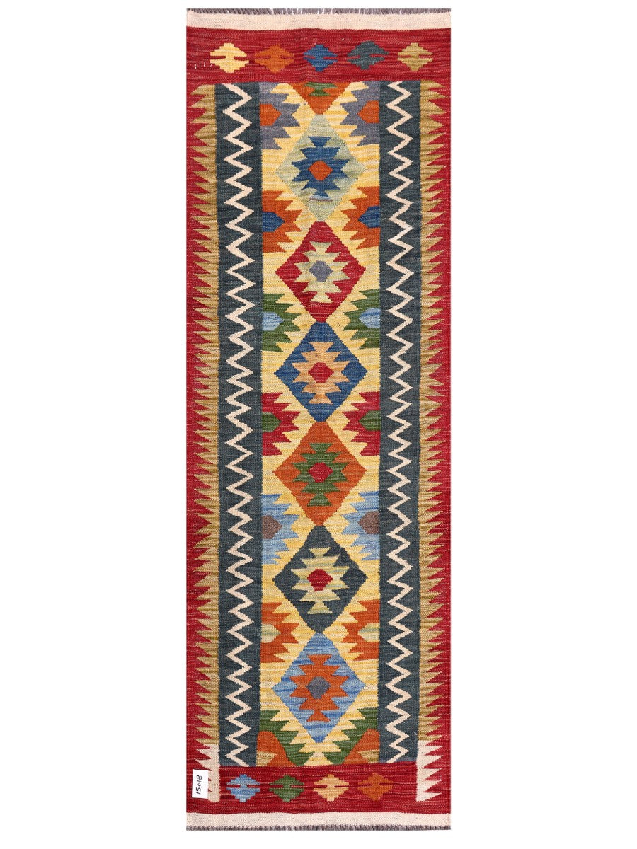 Maimana Afghanistan Kilim Rug - 203 x67 cm - Handmade