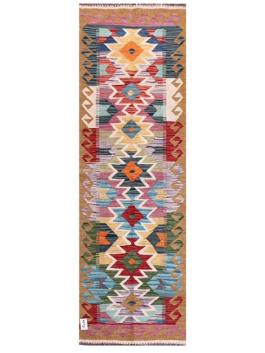 Maimana Afghanistan Kilim Rug - 203 x65 cm - Handmade