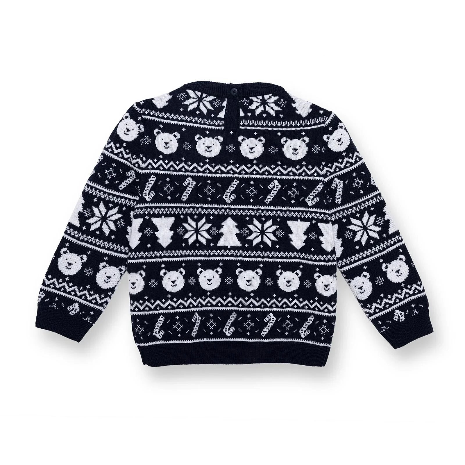 HelloBaby Christmas Baby Boy Snow Party Sweatshirt - Navy Blue