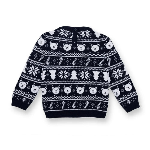 HelloBaby Christmas Baby Boy Snow Party Sweatshirt - Navy Blue - Bobobiy