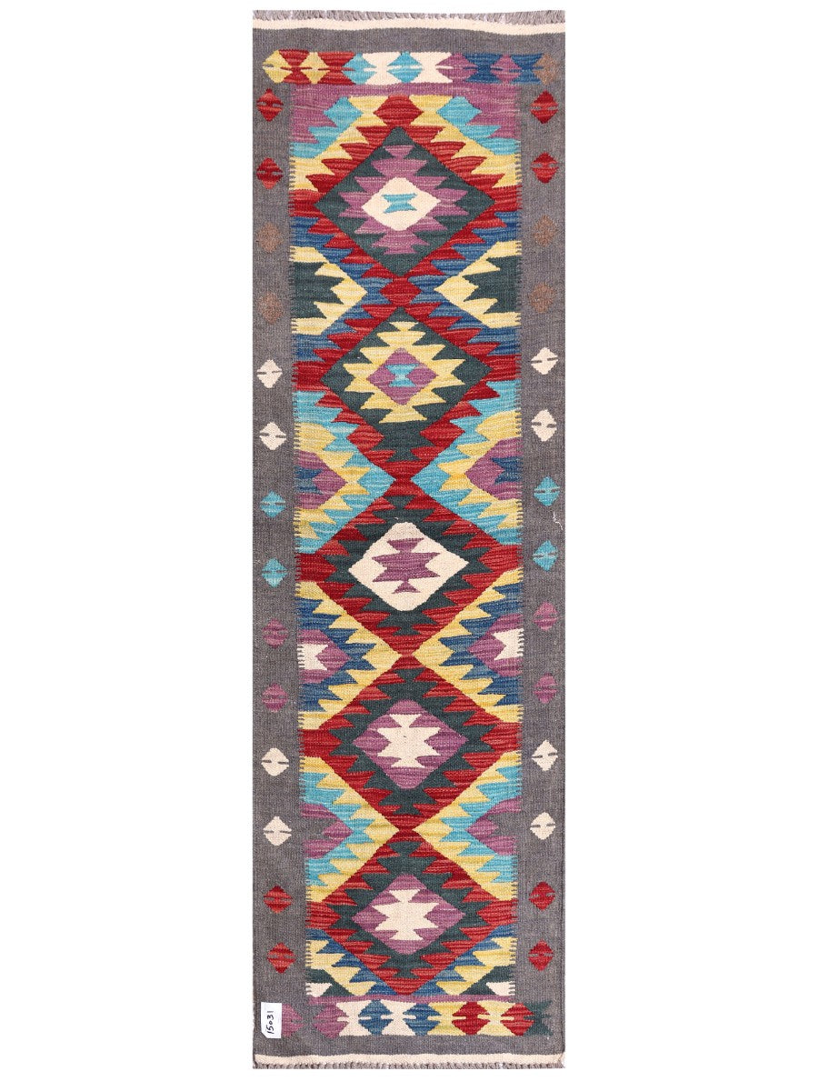 Maimana Afghanistan Kilim Rug - 198 x60 cm - Handmade