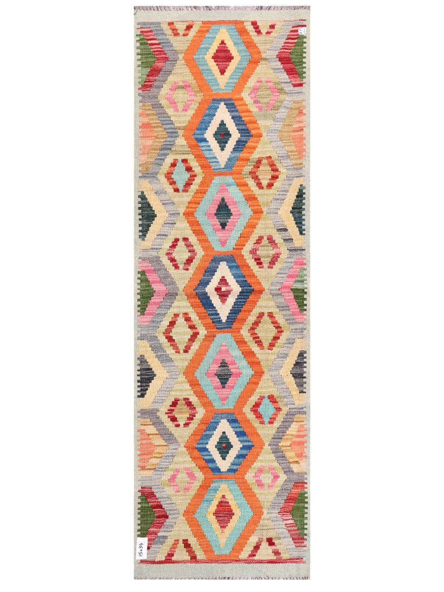 Maimana Afghanistan Kilim Rug - 199 x63 cm - Handmade