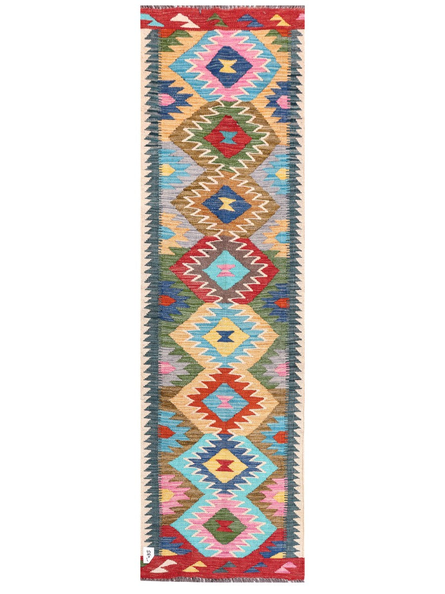Maimana Afghanistan Kilim Rug - 205 x60 cm - Handmade