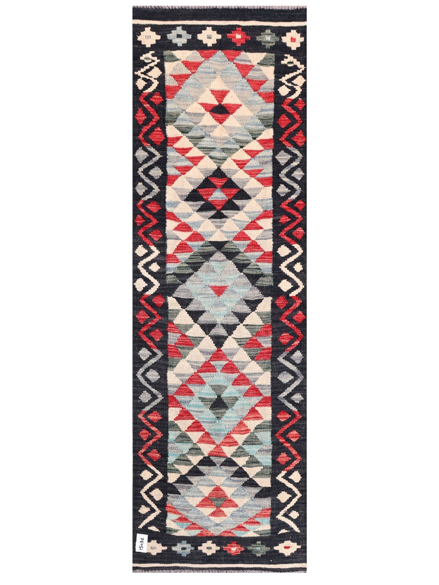 Maimana Afghanistan Kilim Rug - 199 x63 cm - Handmade