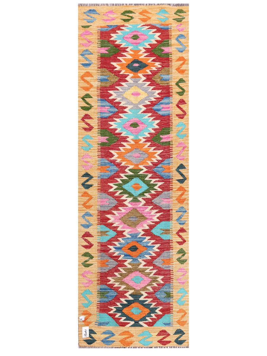 Maimana Afghanistan Kilim Rug - 199 x66 cm - Handmade