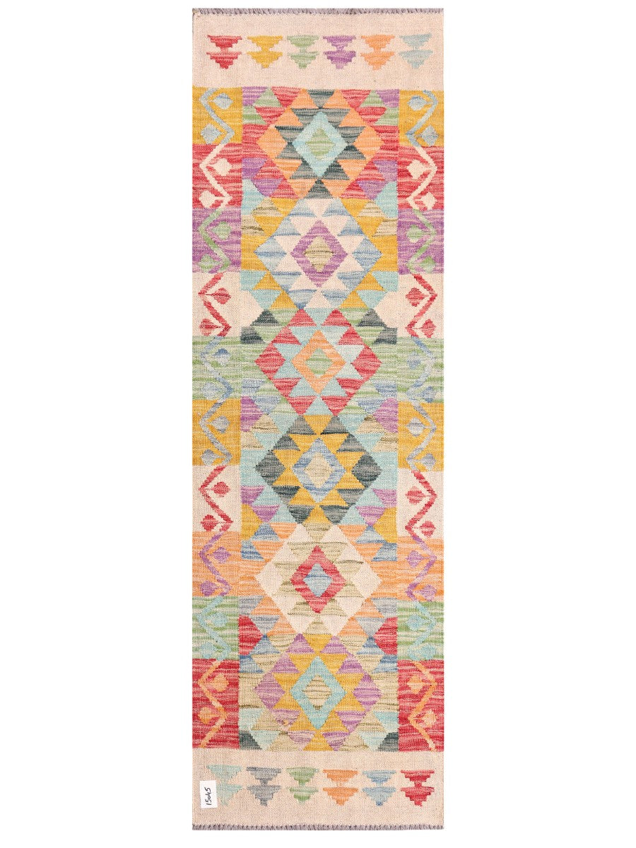Maimana Afghanistan Kilim Rug - 194 x61 cm - Handmade