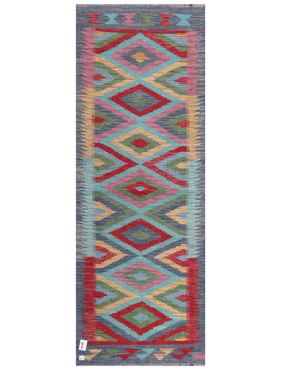 Maimana Afghanistan Kilim Rug - 199 x73 cm - Handmade