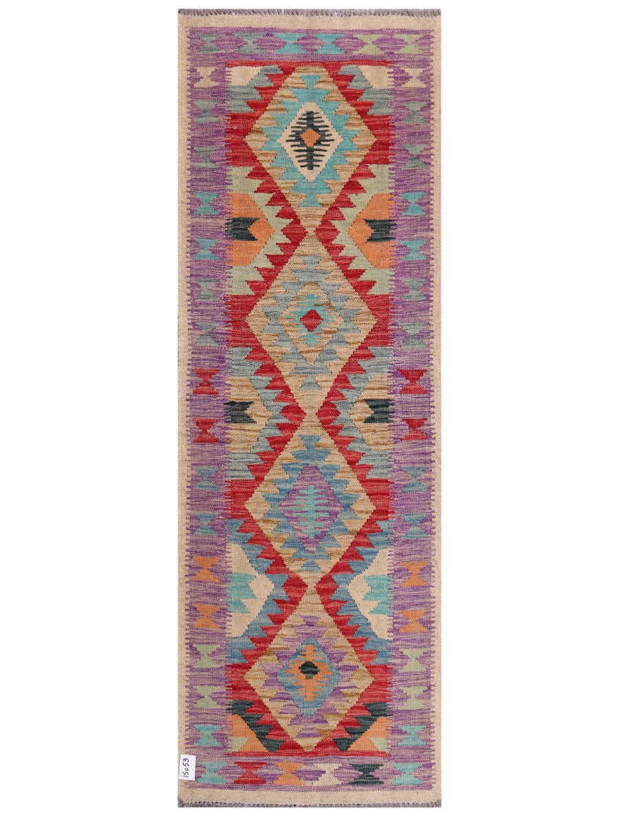 Maimana Afghanistan Kilim Rug - 201 x68 cm - Handmade