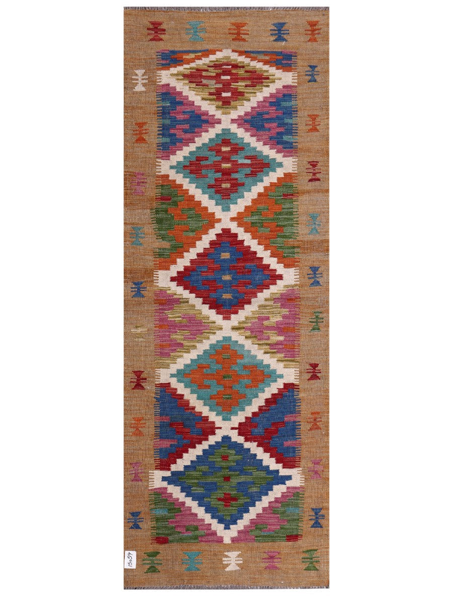 Maimana Afghanistan Kilim Rug - 196 x71 cm - Handmade