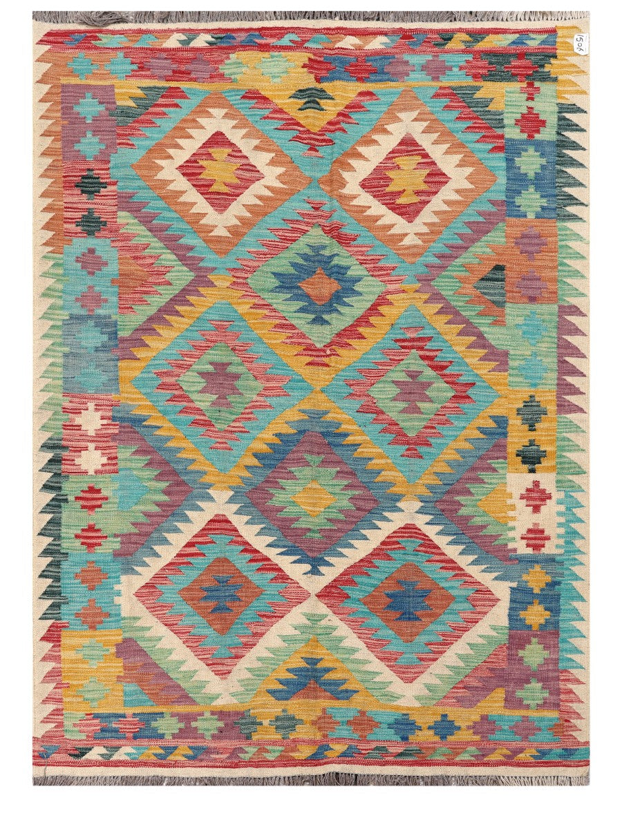 Maimana Afghanistan Kilim Rug - 210 x151 cm - Handmade