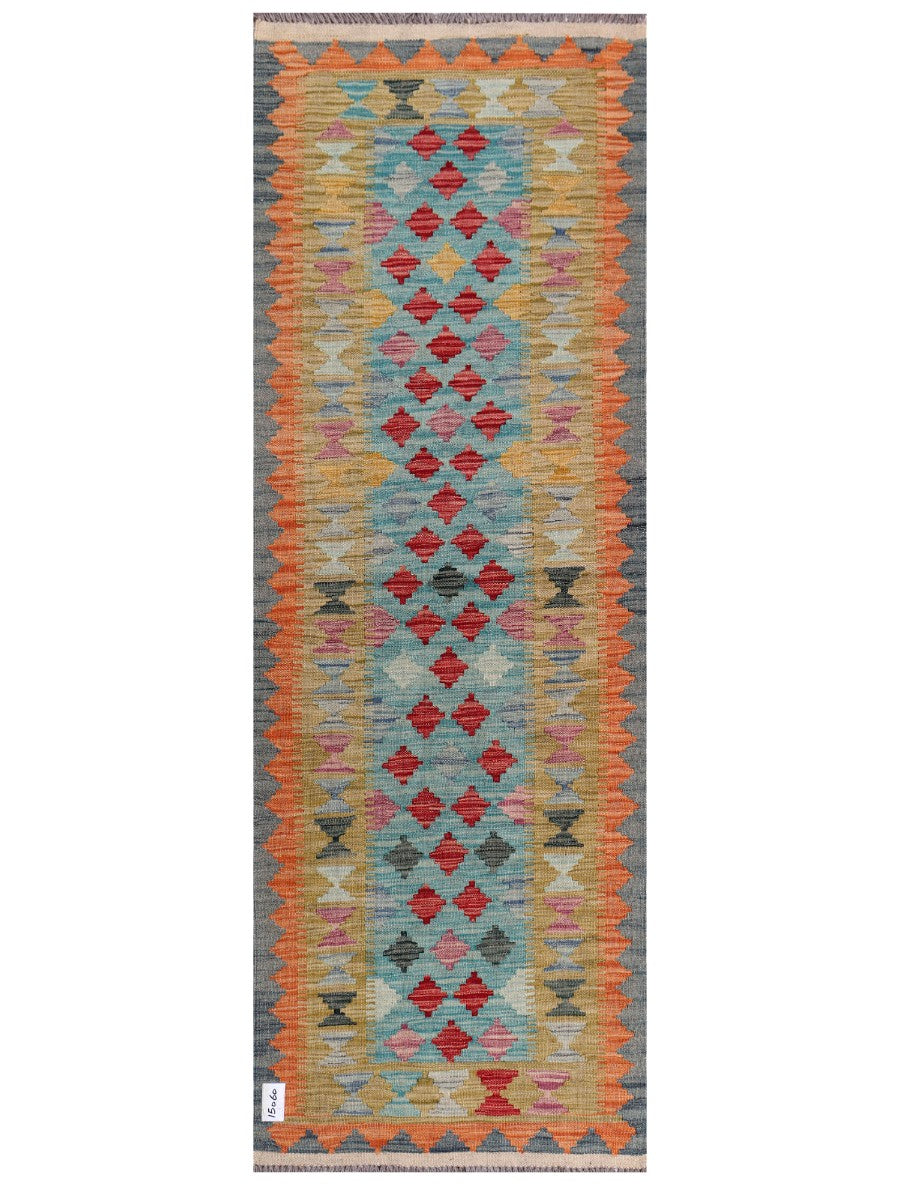 Maimana Afghanistan Kilim Rug - 204 x71 cm - Handmade