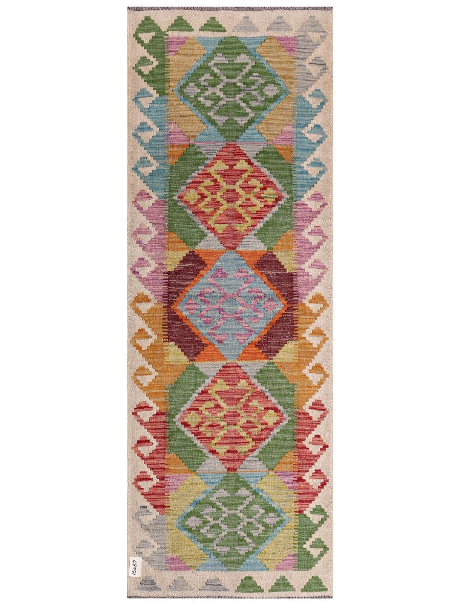 Maimana Afghanistan Kilim Rug - 199 x71 cm - Handmade