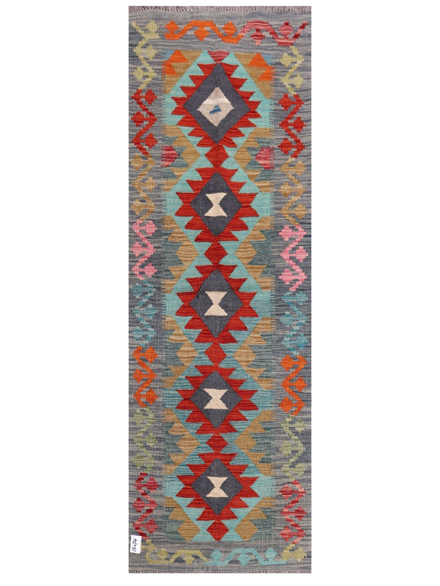 Maimana Afghanistan Kilim Rug - 200 x66 cm - Handmade