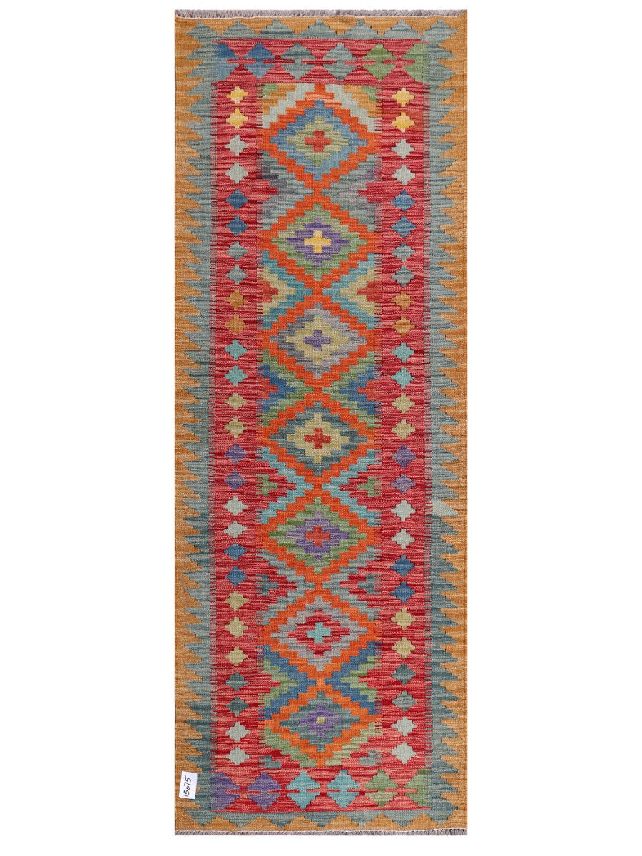 Maimana Afghanistan Kilim Rug - 198 x72 cm - Handmade