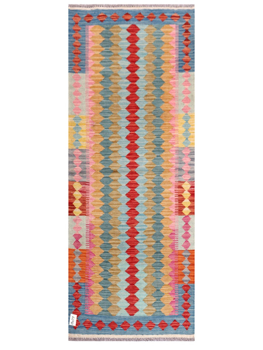 Maimana Afghanistan Kilim Rug - 198 x76 cm - Handmade