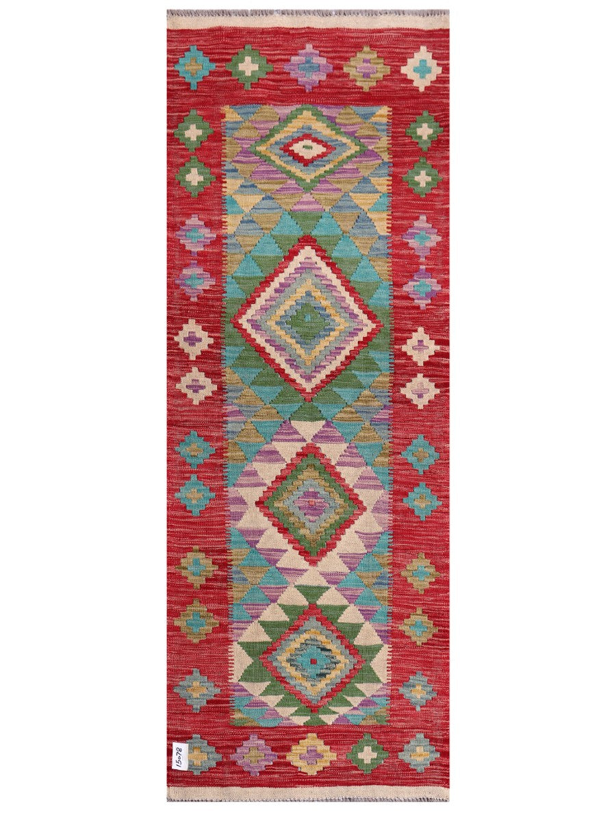 Maimana Afghanistan Kilim Rug - 202 x74 cm - Handmade