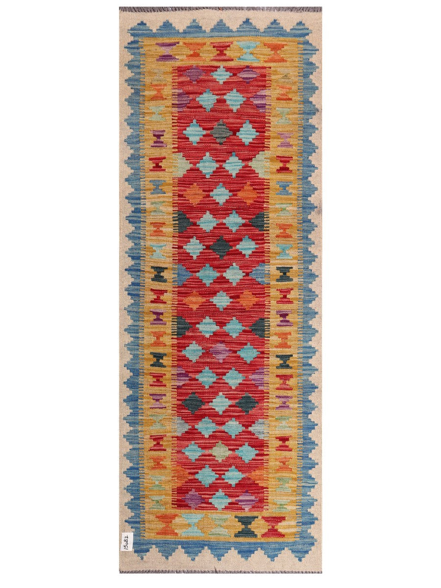 Maimana Afghanistan Kilim Rug - 196 x72 cm - Handmade