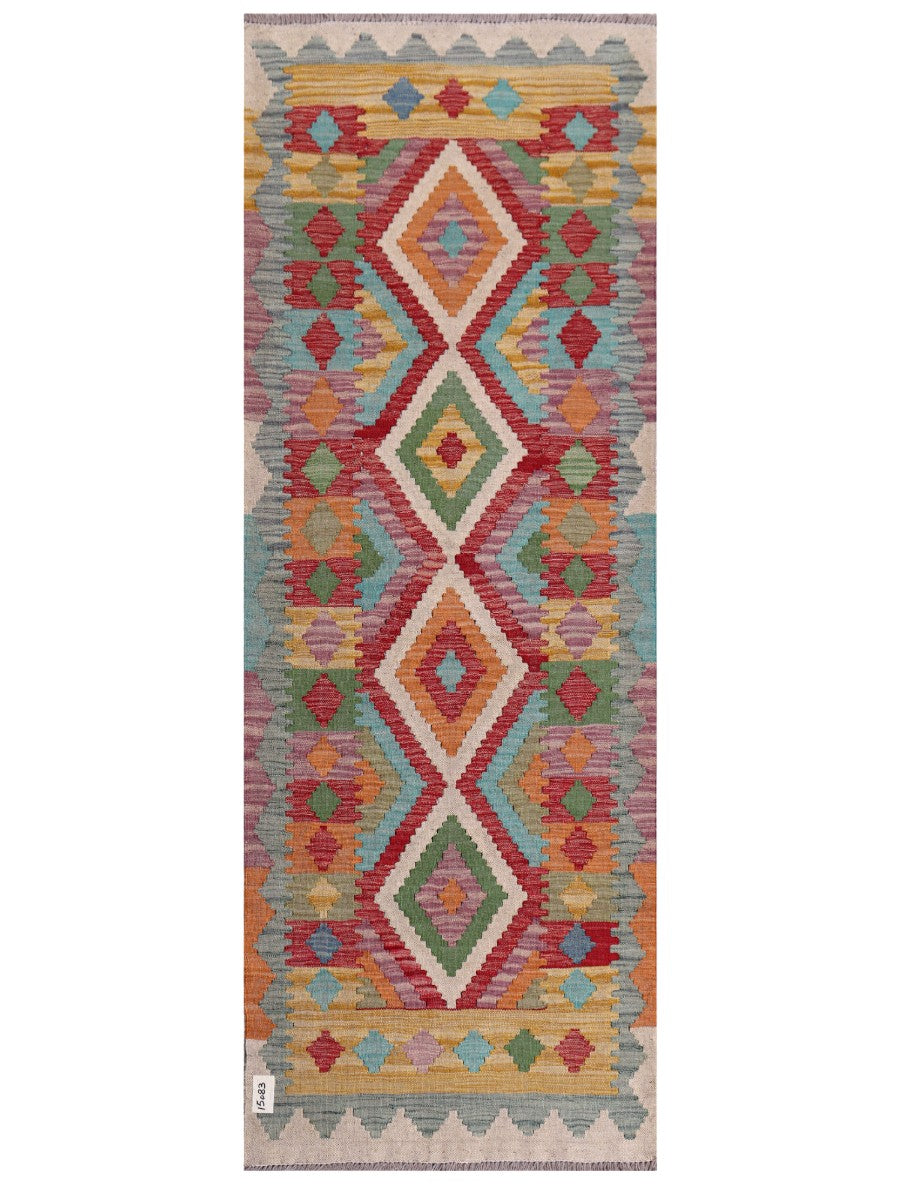 Maimana Afghanistan Kilim Rug - 194 x71 cm - Handmade